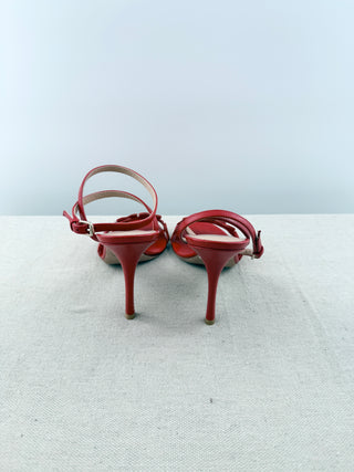 Valentino leather heart shape heel sandals, 37.5