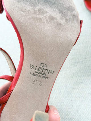 Valentino leather heart shape heel sandals, 37.5
