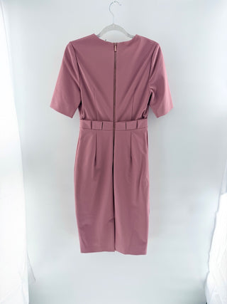 Ted Baker Maggidd Ruffle Waist Midi Pencil Dress Coral Pink Women's Size 1 / S