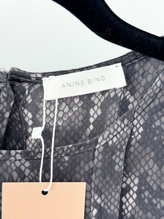 Anine Bing 100% silk snakeprin tblouse, M - oversized