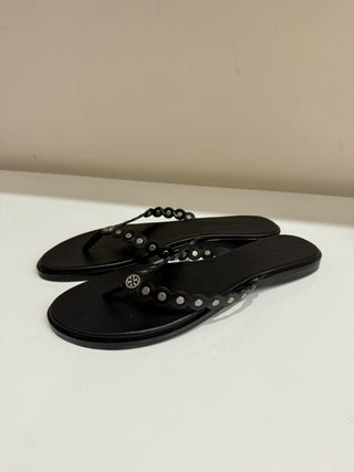 Tory Burch black flat sandals, 9.5