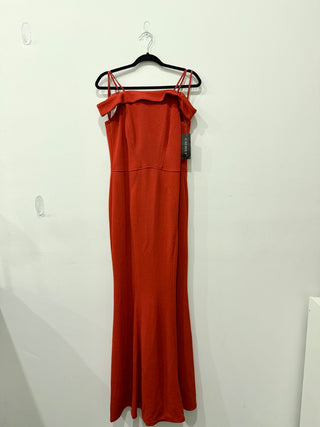NWT Cachet Off-The-Shoulder Long Mermaid Formal Dress Red Women's Size 10