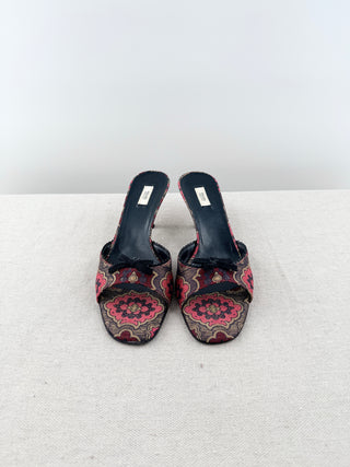 Prada vintage low heel jacquard slides, 37