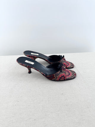 Prada vintage low heel jacquard slides, 37