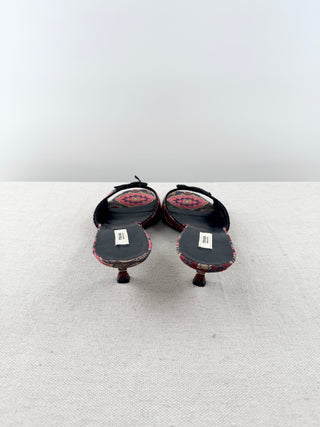 Prada vintage low heel jacquard slides, 37