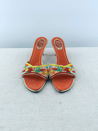 Rene Caovilla low heel slides with embellishments, 37