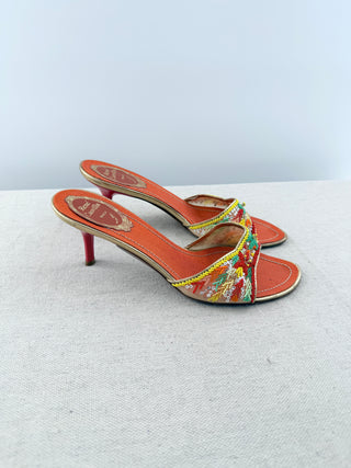 Rene Caovilla low heel slides with embellishments, 37