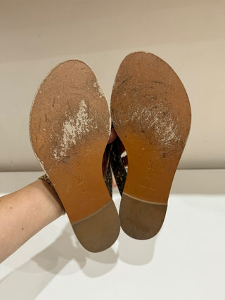 Louis Vuitton Monogram Canvas Sunny Flat Thong Sandals Cacao Brown Women's 40
