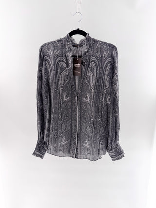 Kobi Halperin Long-Sleeve Paisley Blouse, L