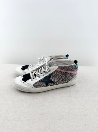 Golden Goose mid star leopard print sneakers, 40