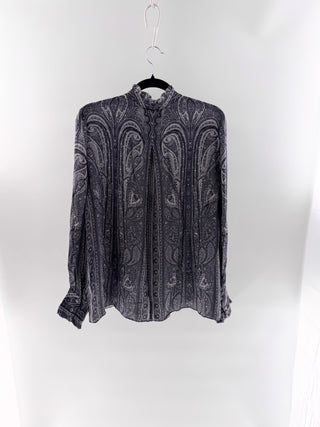 Kobi Halperin Long-Sleeve Paisley Blouse, L