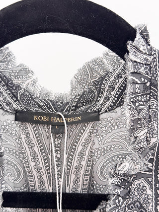 Kobi Halperin Long-Sleeve Paisley Blouse, L