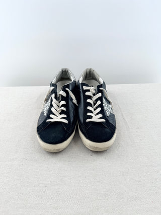 Golden Goose leather and suede sneakers superstar with silver star, 39