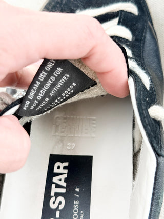 Golden Goose leather and suede sneakers superstar with silver star, 39