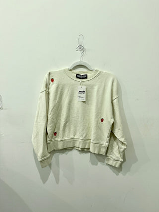 Ingmarson organic cotton strawberry embroidered sweatshirt, S