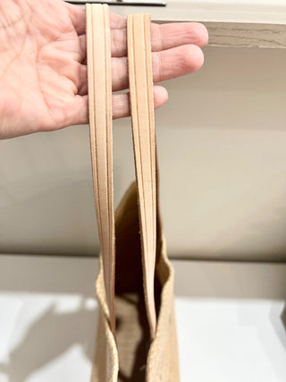 Prada raffia logo tote bag