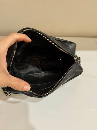 Chanel Caviar Black Leather Silver Hardware Small Shoulder Camera Bag