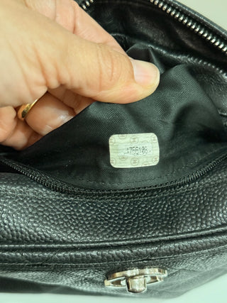 Chanel Caviar Black Leather Silver Hardware Small Shoulder Camera Bag