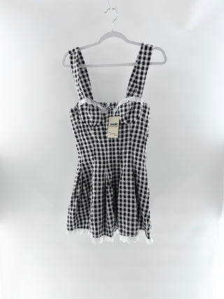 Majorelle Checkerboard Style Mini Dress, S
