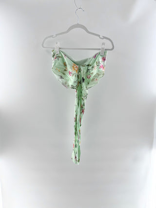 Lovers and Friends Satin Floral Scarf Top, S