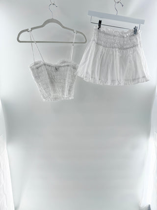 Majorelle Sleeveless Crop Top w/ matching mini skirt, S/S