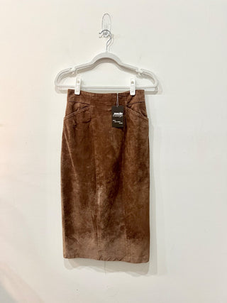 Lord and Taylor Brown suede midi skirt, 6