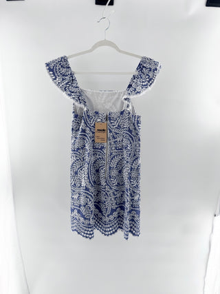 Alice + Olivia Honor Flutter Sleeve Tunic Dress Chambray Blue Women's Size 2