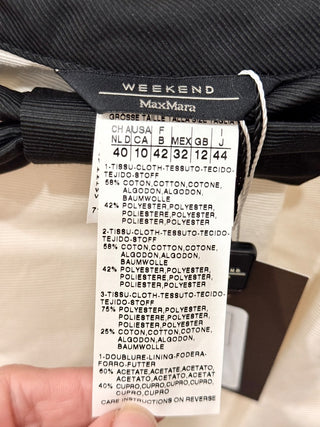 Max Mara Bow Colorblock High Rise Knee Length A-Line Skirt Cream/Black Womens 40