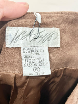 Lord and Taylor Brown suede midi skirt, 6