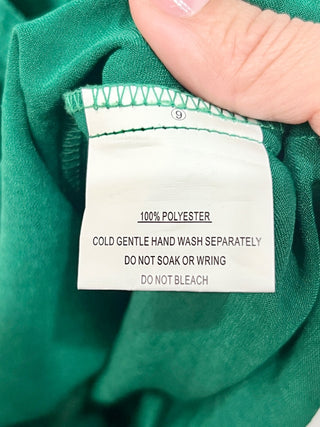 Saints + secrets green satin mini dress, M