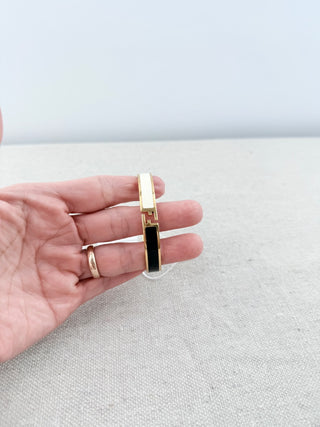 Fendi gold tone enamel bracelet with logo, M