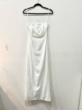 LPA off white strapless maxi dress, S