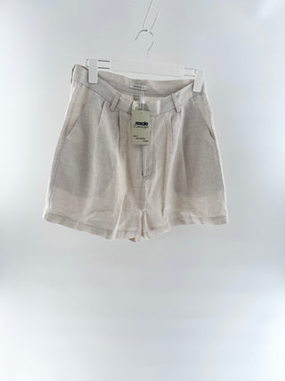 Parentezi High-waisted pleated linen short, M