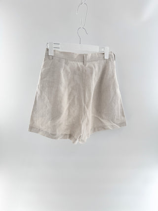 Parentezi High-waisted pleated linen short, M