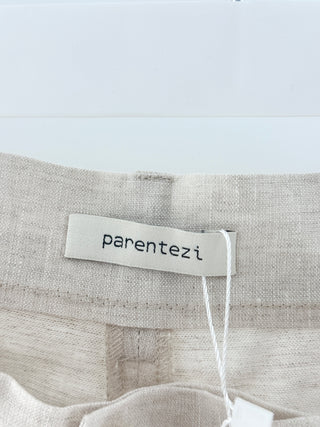 Parentezi High-waisted pleated linen short, M
