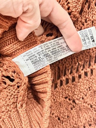 Zara brown  embroidered top, M