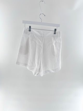 Parentezi High-waisted pleated linen shorts, M