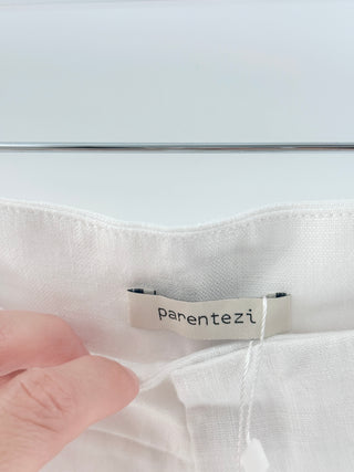 Parentezi High-waisted pleated linen shorts, M