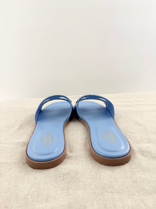 Valentino vlogo flat leather sandals, 38.5