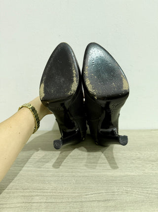 Giuseppe Zanotti Leather Studded Ankle Platform Booties Espresso Brown EU 37