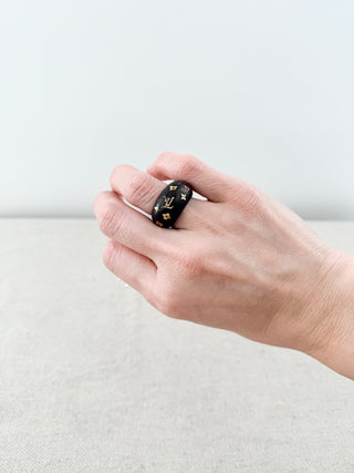Louis Vuitton silvania wood monogram ring, M