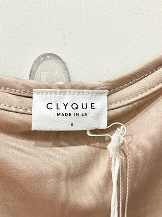 NWT Clyque The Label Donya Thin Strap Thong Bodysuit Tan Women's Size Small