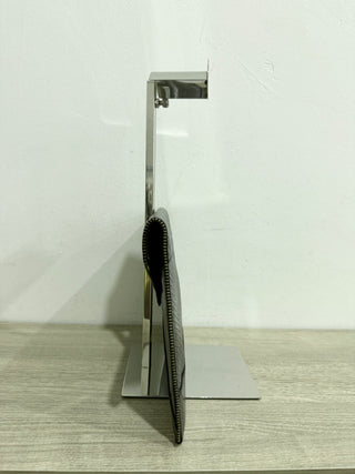 Rebecca Minkoff envelope leather clutch with metal trim