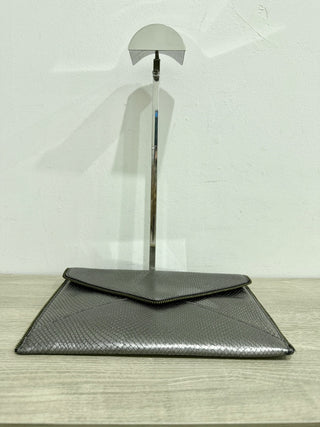 Rebecca Minkoff envelope leather clutch with metal trim