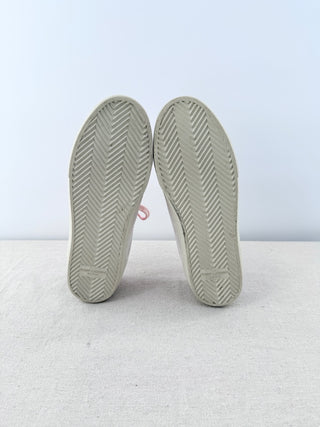 Saint Laurent SL-06 Signature Court Suede Sneakers White Pink Womens EU 38.5