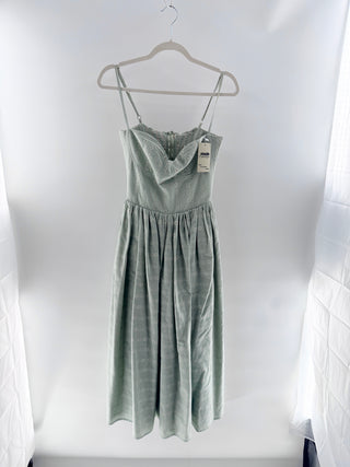 Prime of Line Sage green embroidered bustier dress, M