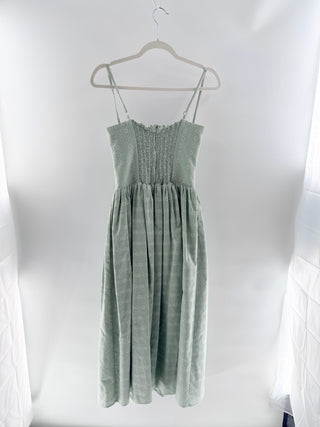 Prime of Line Sage green embroidered bustier dress, M