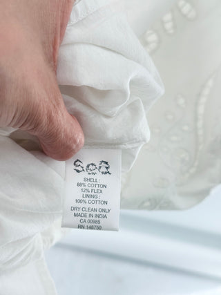 Sea New York White eyelet embroidered midi dress, 6