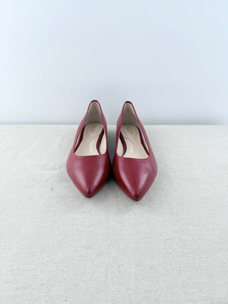 NWOT Cole Haan Brenna Skimmer Leather Pointed Toe Ballet Flats Red Women's US 9