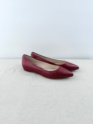 NWOT Cole Haan Brenna Skimmer Leather Pointed Toe Ballet Flats Red Women's US 9